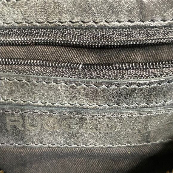 Rugged Hide Australia 100% Black Leather Bag Woven 11”x6”x4” w/ 16” Drop - Picture 7 of 9